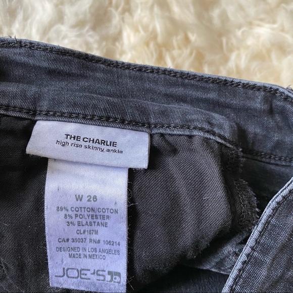 Joe’s Jeans The Charlie Skinny Ankle Grey Embroidered flowers Size 26 - Picture 12 of 12